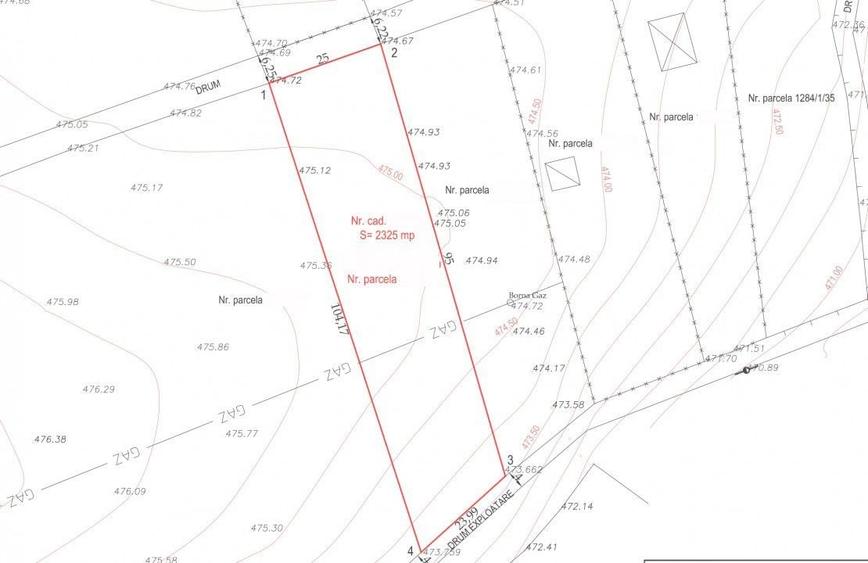 Teren Construcții intravilan de 2325 mp, în Est