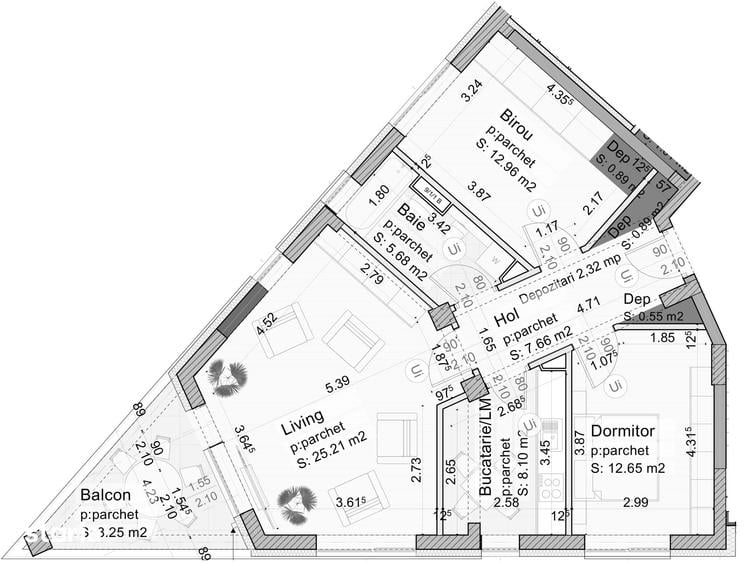 Apartament cu 3 camere în 13 Decembrie