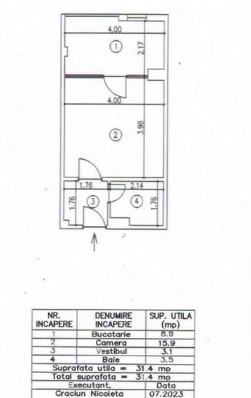 Garsoniera de vanzare | 31.4 mp | Militari - 1