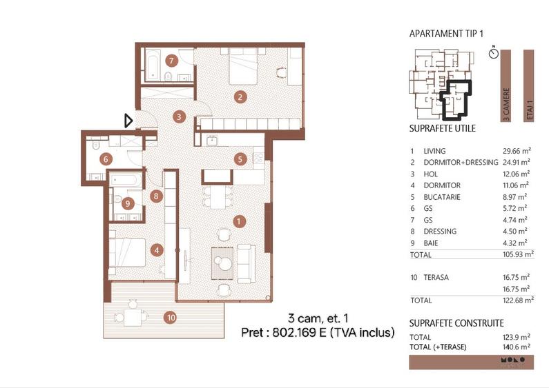 3 camere tip duplex | Terasa 20 mp | Floreasca | Cladire noua 2026 | Premium - 10