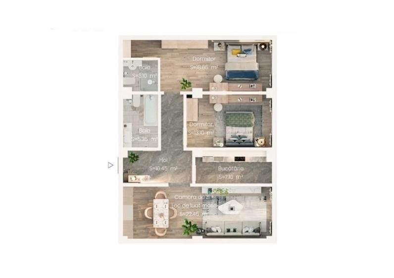 Apartament cu 3 camere decomandat în Valea Lupului