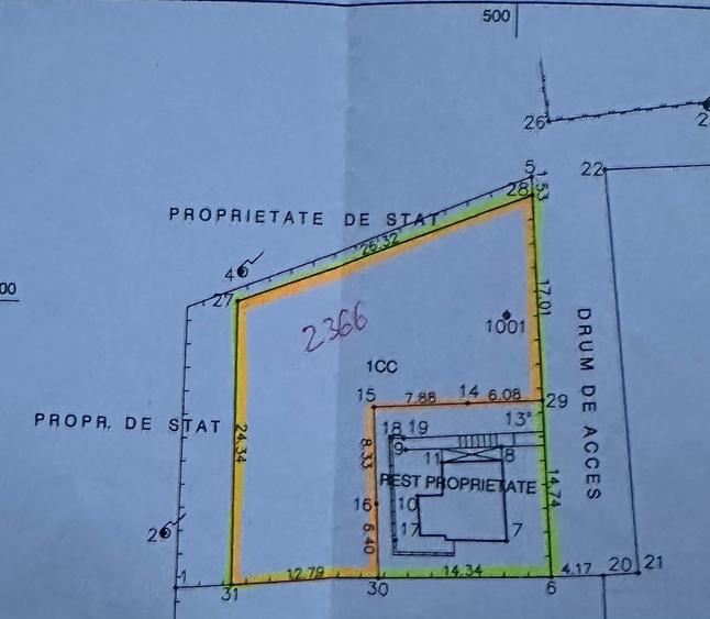 Teren Construcții intravilan de 668 mp, în Nord-Vest