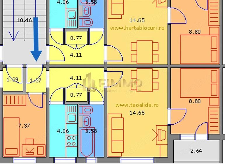 Apartament cu 3 camere în Poieni-Suceava