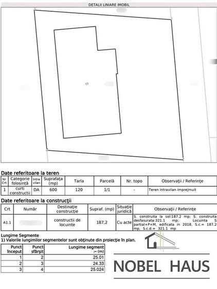Casă individuală cu 7 camere cu Teren 600 Mp în Exterior Vest
