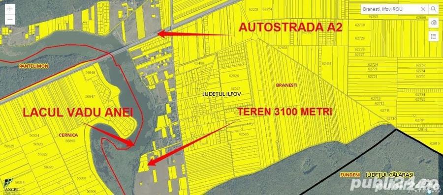 Teren de 3100 mp, în Brănești