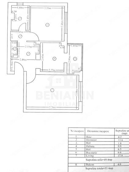 Apartament cu 2 camere decomandat în Brestei