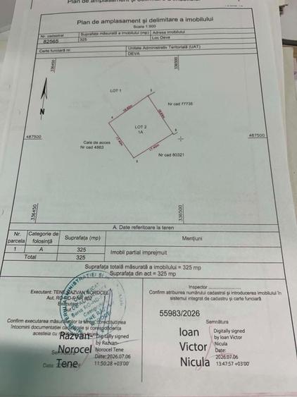 Teren de 700 mp, în Vulcan
