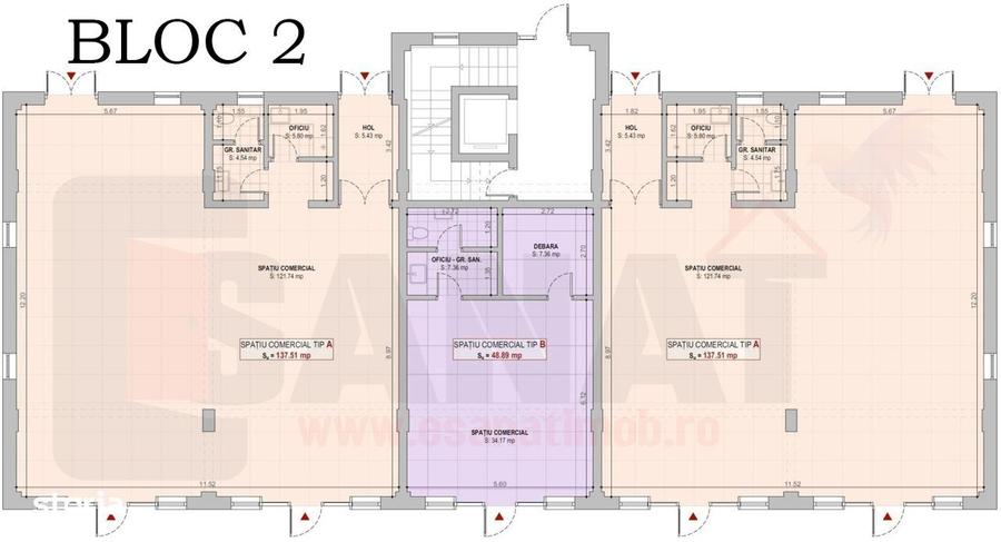 Spațiu comercial, de 121 mp, în Central