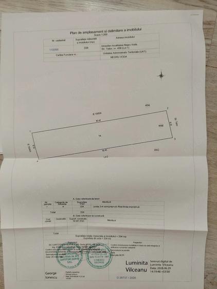 Teren de 334 mp, în Central