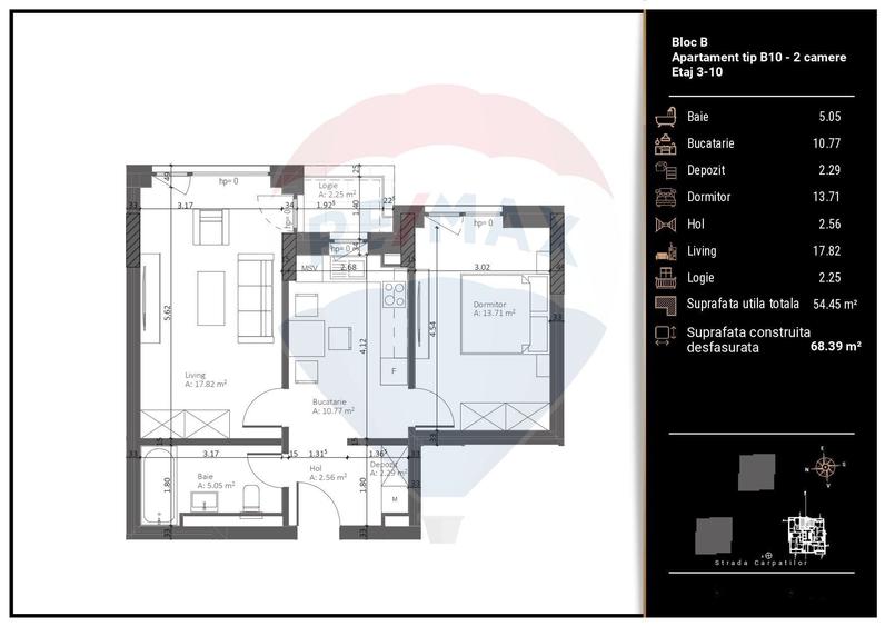Apartament cu 2 camere în Valea Cetății