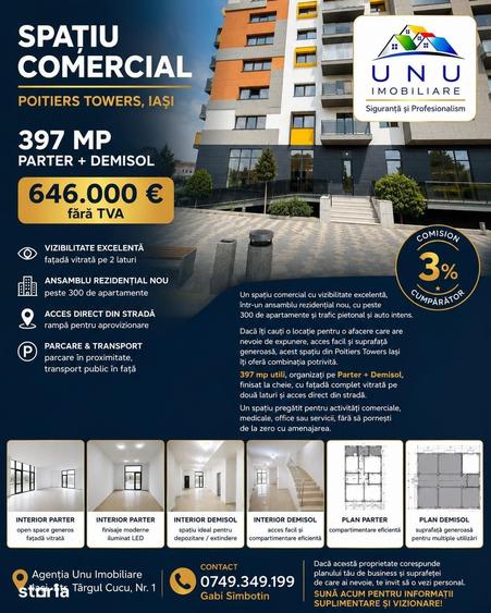 Spațiu comercial, de 397 mp, în Cug
