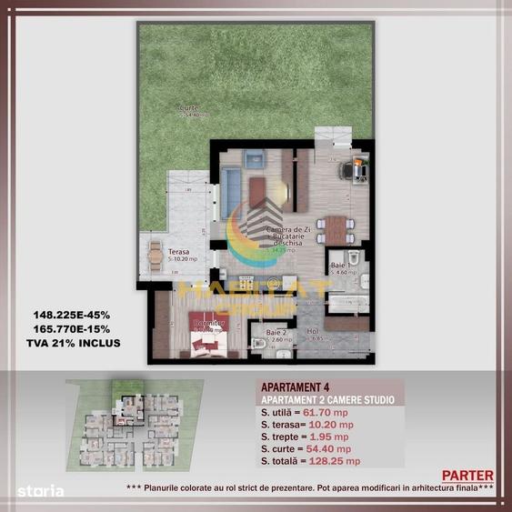 Pallady 2 camere 62 mp + terasa 12 mp + curte 55 mp - 6