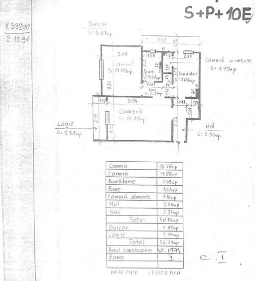 Apartament cu 2 camere decomandat în Dosu Bricii