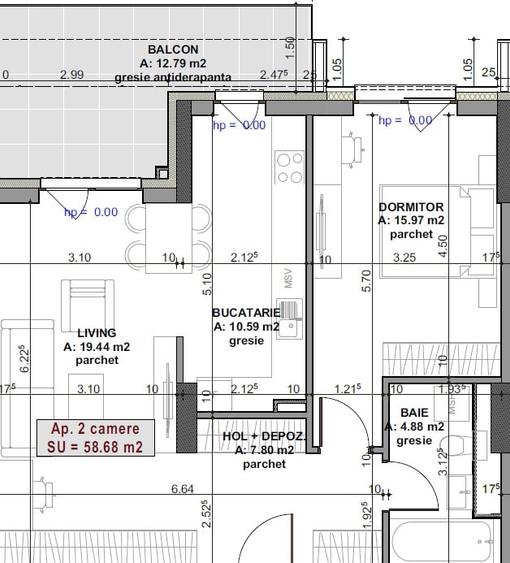 Apartament cu 2 camere semidecomandat în Mărăști