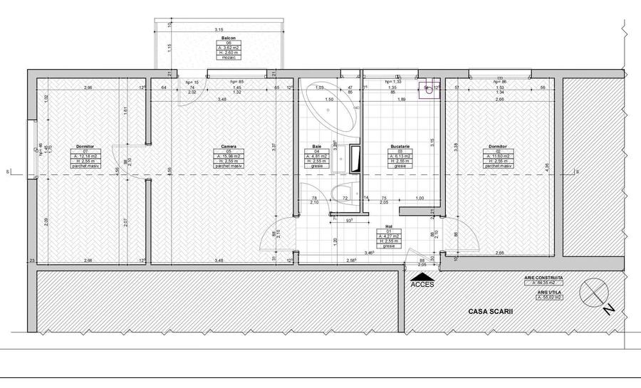 Apartament cu 3 camere semidecomandat în Drumul Carului