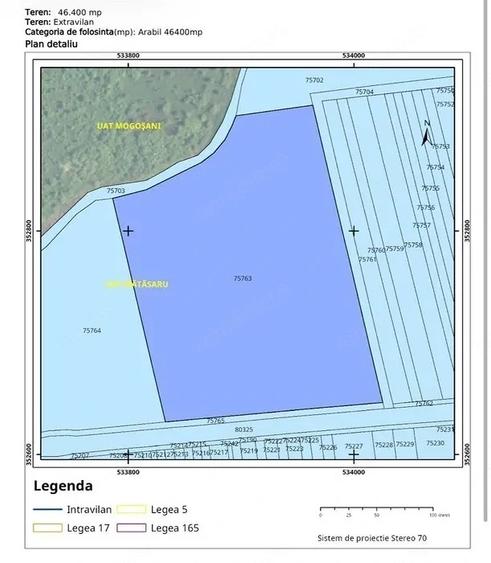 Teren agricol extravilan de 76400 mp, în Mătăsaru