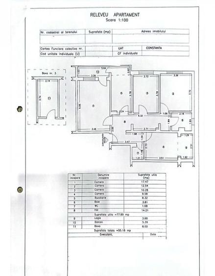 Apartament cu 4 camere decomandat, mobilat în Balada