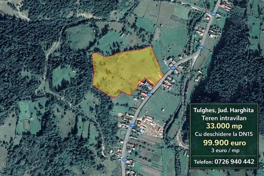 Teren de 33300 mp, în Tulgheș
