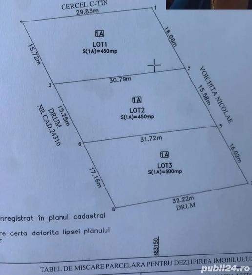 Teren de 450 mp, în Central