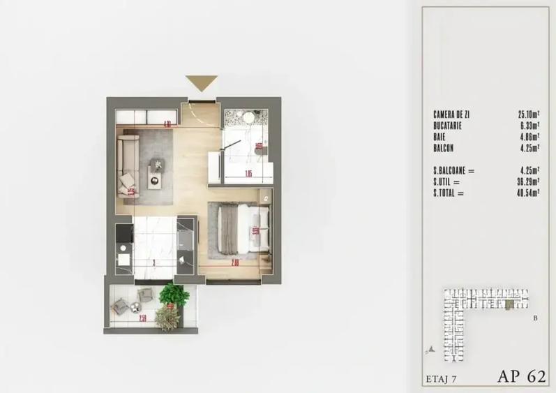 Apartament cu 2 camere decomandat în Theodor Pallady