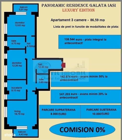 Apartament cu 3 camere decomandat în Galata