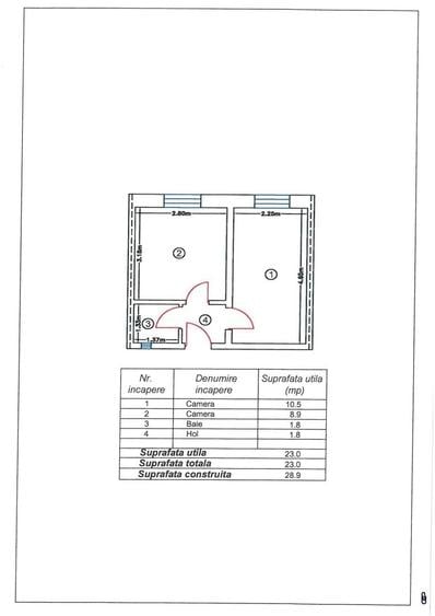 Apartament cu 2 camere decomandat, mobilat în Central