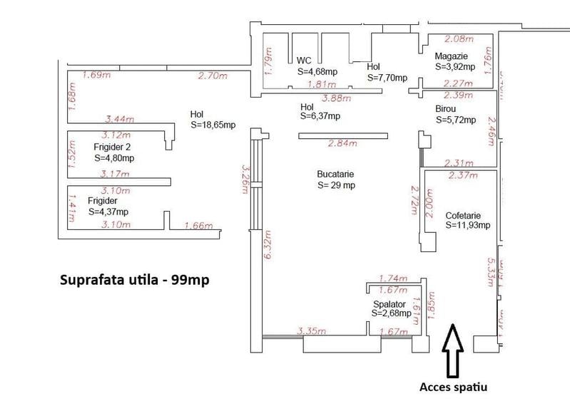Spațiu comercial, de 99 mp, în Tudor