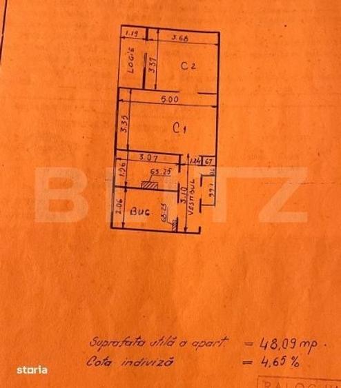 Apartament cu 2 camere semidecomandat în Podu Roș — fotografia 1