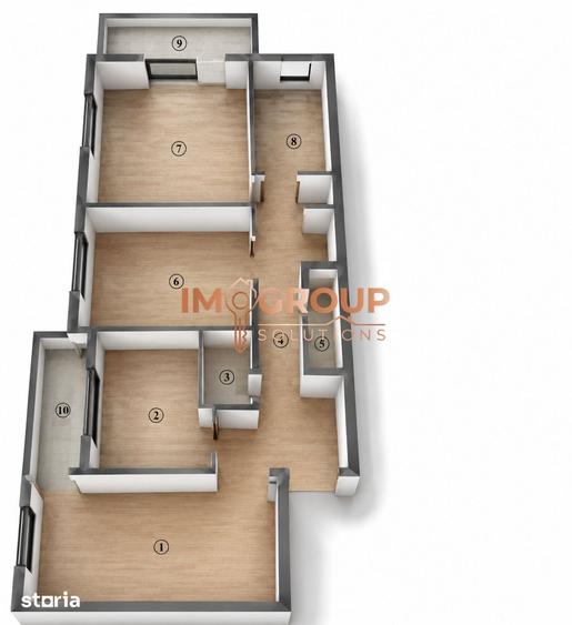 Apartament cu 3 camere decomandat în Nicolina