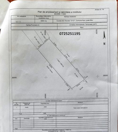 Teren de 3300 mp, în Merii Petchii