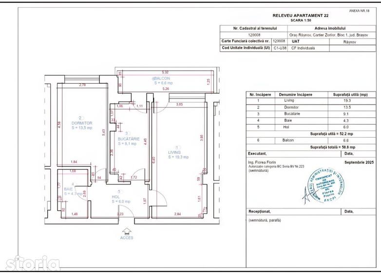 Apartament cu 2 camere decomandat în Central