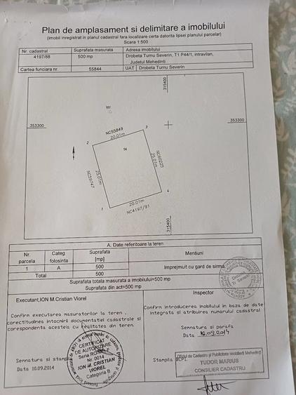 Teren de 500 mp, în Central