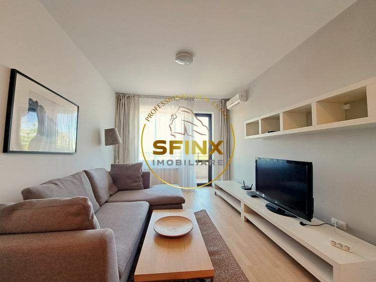 Apartament cu 2 camere semidecomandat, mobilat în Băneasa