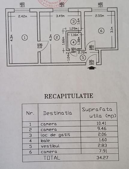 Apartament cu 3 camere semidecomandat în Antiaeriană