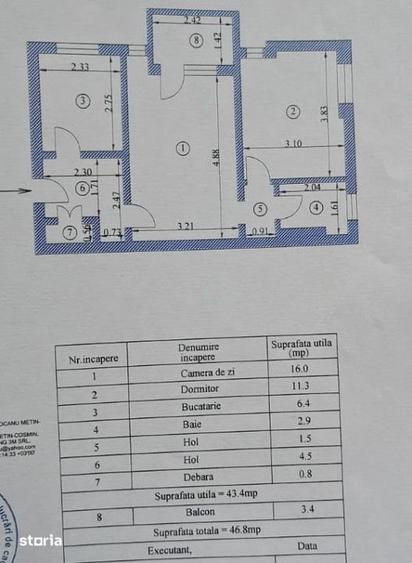 Apartament cu 2 camere semidecomandat în Apollo
