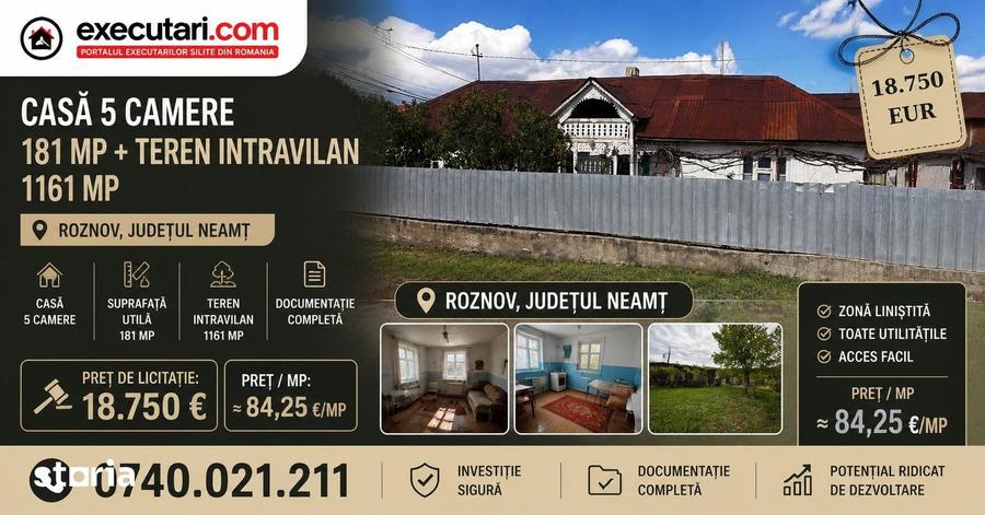 Casă cu 5 camere cu Teren 1116 Mp în Central