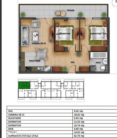 Apartament cu 3 camere semidecomandat în Europa