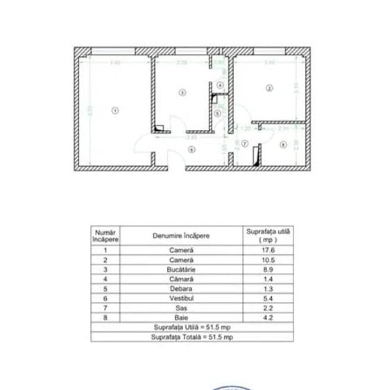 Apartament cu 2 camere decomandat în Chișinau