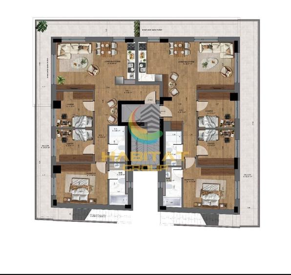 Apartament cu 4 camere în Centrul Civic