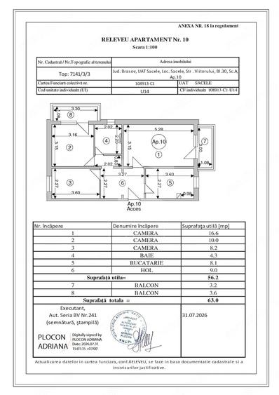 Apartament cu 3 camere decomandat în Electroprecizia