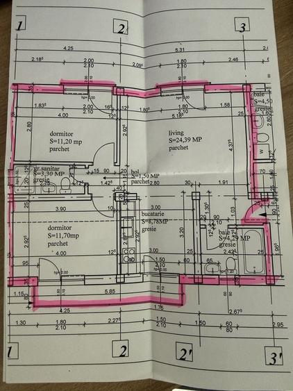 Apartament cu 3 camere în Central