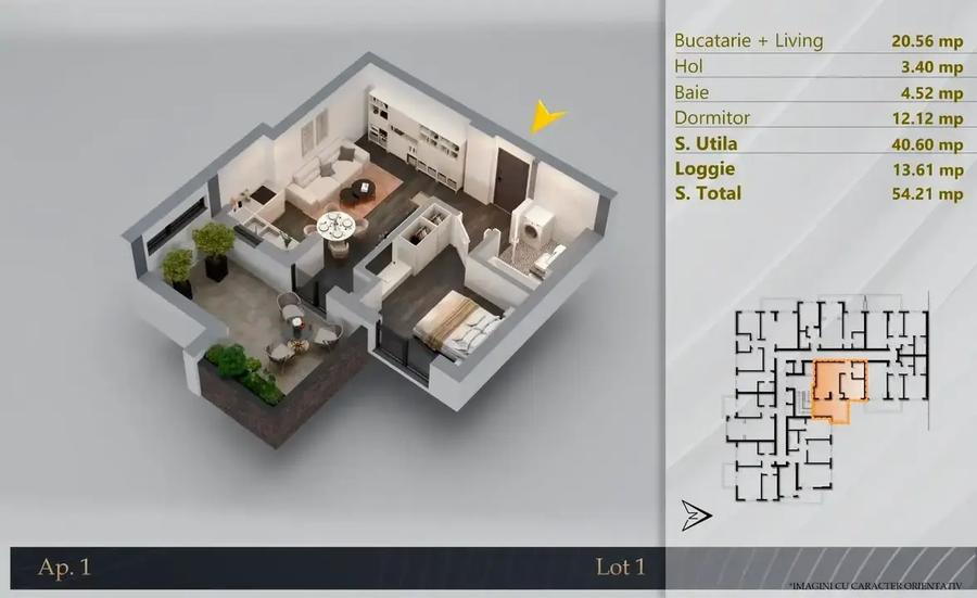 Apartament cu 2 camere decomandat în Theodor Pallady