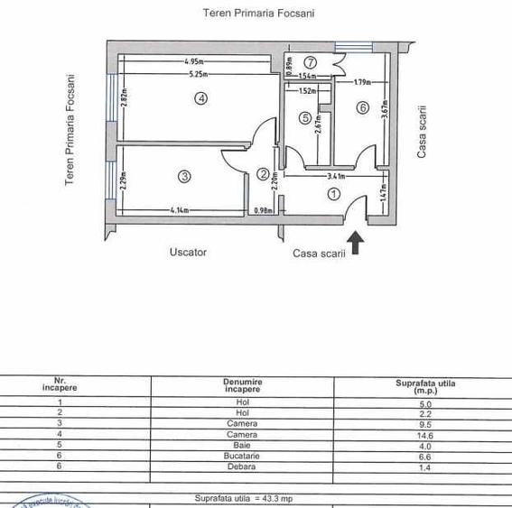 Apartament cu 2 camere decomandat în Central