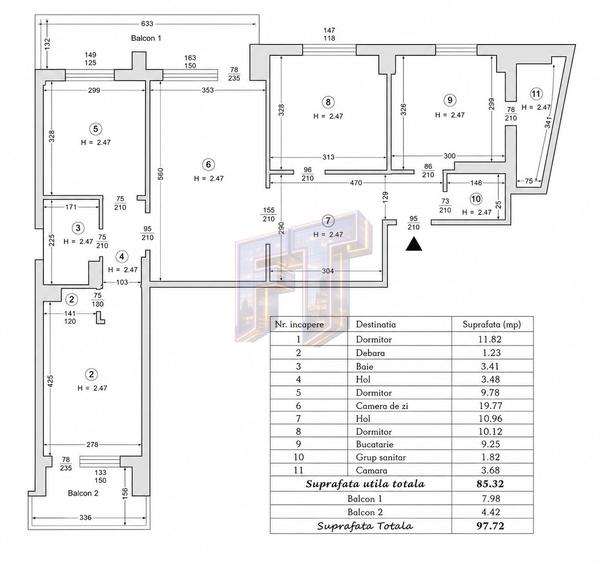 Apartament cu 4 camere semidecomandat, mobilat în Vatra Luminoasă
