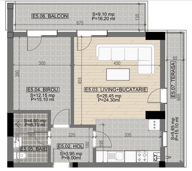 Apartament cu 2 camere semidecomandat, mobilat în Berceni — fotografia 1