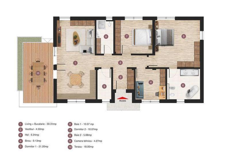 Casă cu 4 camere cu Teren 124 Mp în Ciolpani