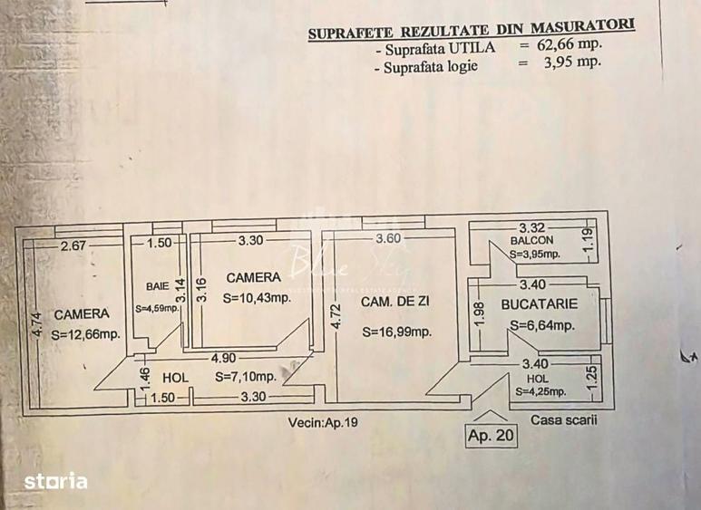 Apartament cu 3 camere în Tăbăcărie