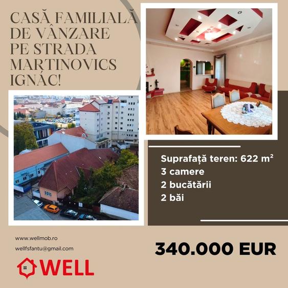 Casă individuală cu 3 camere cu Teren 622 Mp în Ultracentral