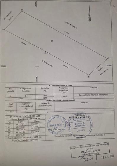 Teren Construcții intravilan de 1445 mp, în Rolast