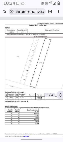 Teren Construcții extravilan de 5123 mp, în Nord-Vest